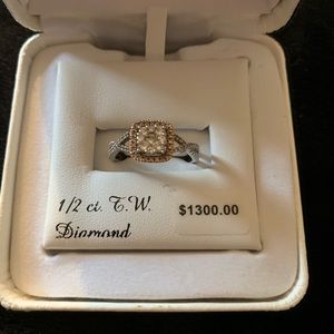 Diamond Ring - 1/2 ct T.W white/rose gold